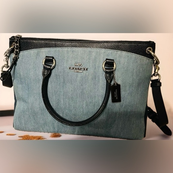NWOT Coach Blue Denim MIA Satchel/Crossbody - Picture 1 of 13